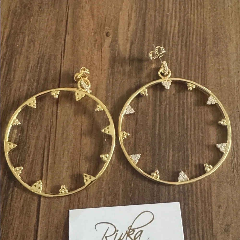 RIVKA FREEDMAN 18K Plated Cluster Hoops